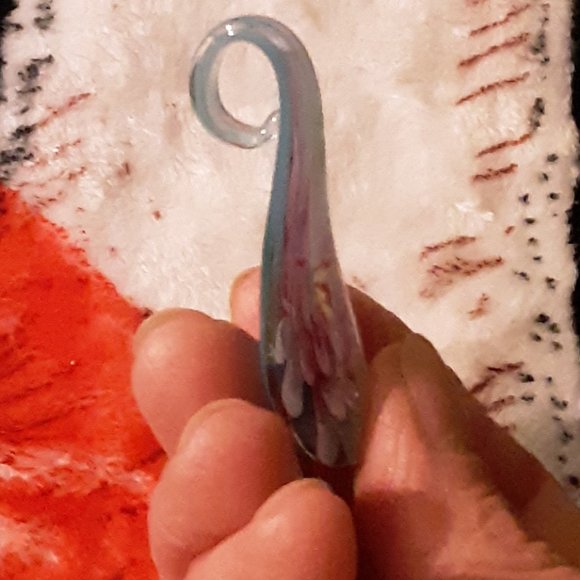 Beautiful Murano Glass Pendant Blue Floral Layers of Flowers New No Chain - Picture 8 of 11